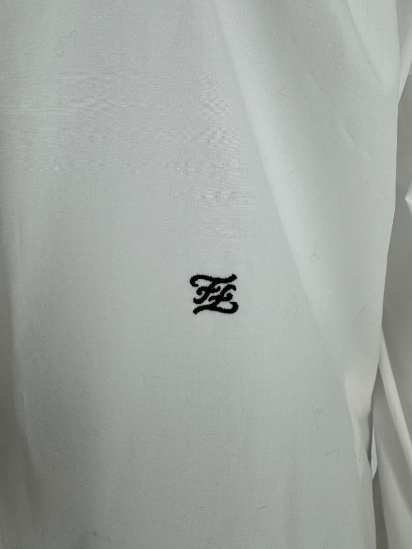 Fendi Cotton Logo Dress Shirt in White – Size 44 (US 12)