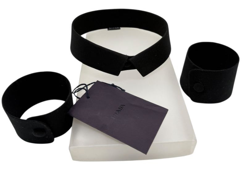 Prada Black Collar & Cuff Set – XS – Pristine Brand New Condition