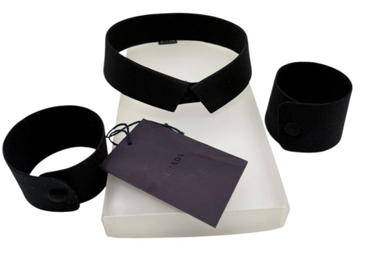 Prada Black Collar & Cuff Set – XS – Pristine Brand New Condition