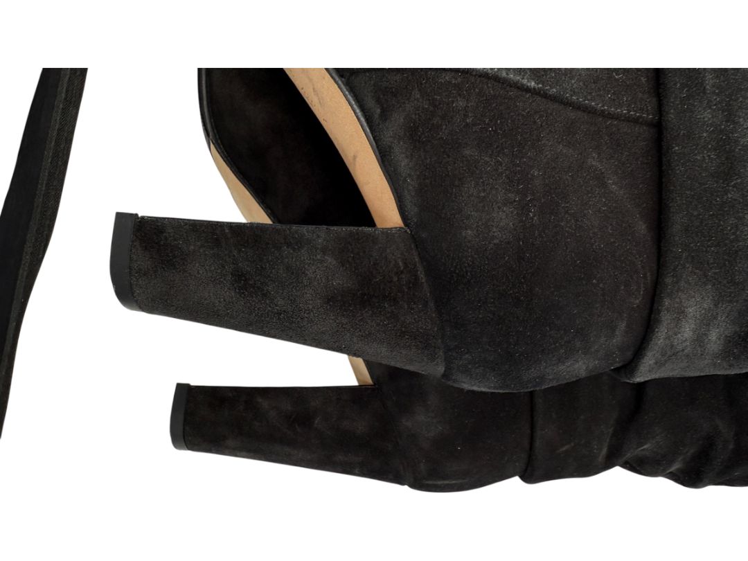 Manolo Blahnik Black Suede Slouch Knee-High Boots – Size 39.5