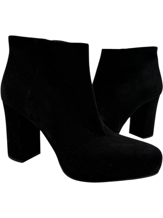 Prada Black Suede Block Heel Booties – Size 39