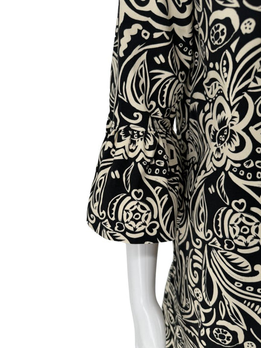 NWT La DoubleJ Black & Ivory Printed Cotton 24/7 Dress – Size L
