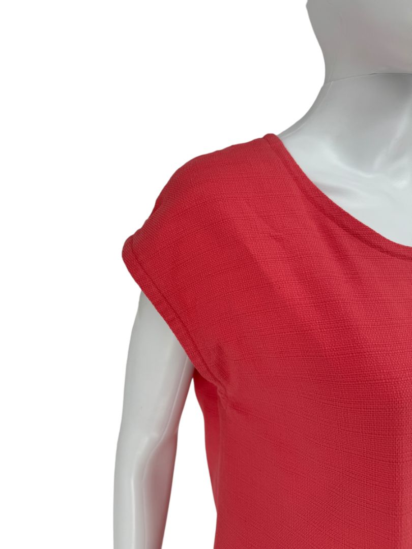 Piazza Sempione Coral Textured Shift Dress – Size 46 (IT)