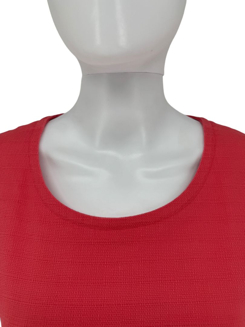 Piazza Sempione Coral Textured Shift Dress – Size 46 (IT)