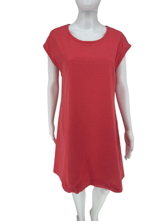 Piazza Sempione Coral Textured Shift Dress – Size 46 (IT)