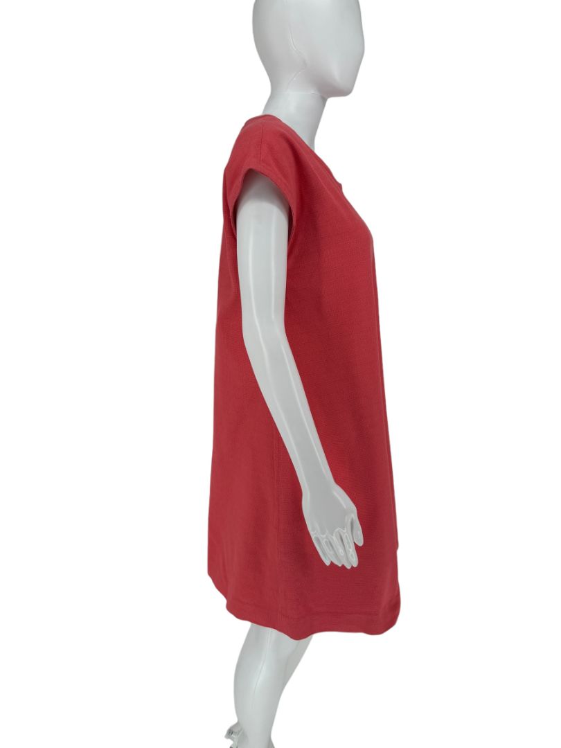 Piazza Sempione Coral Textured Shift Dress – Size 46 (IT)