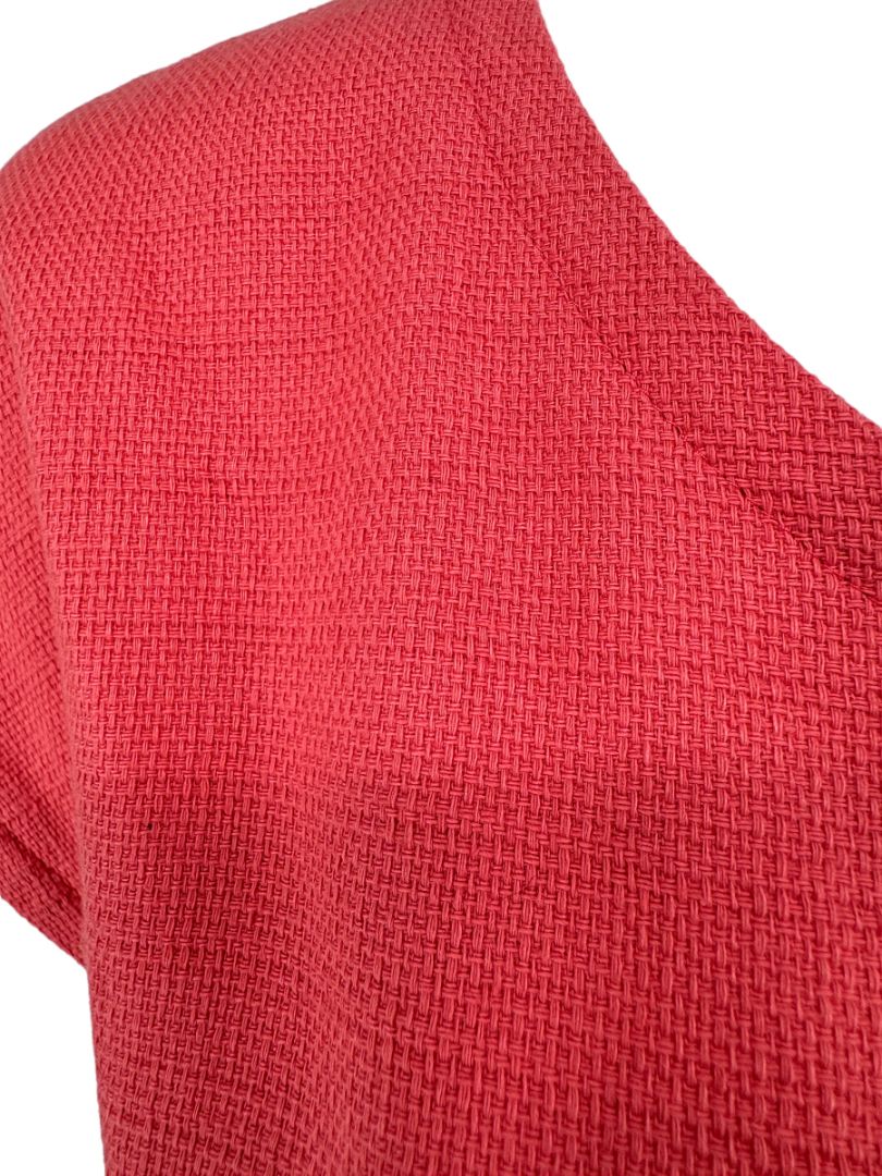 Piazza Sempione Coral Textured Shift Dress – Size 46 (IT)