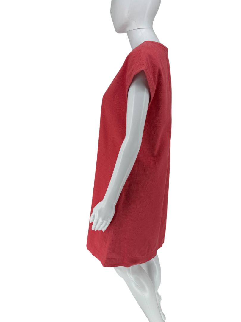 Piazza Sempione Coral Textured Shift Dress – Size 46 (IT)