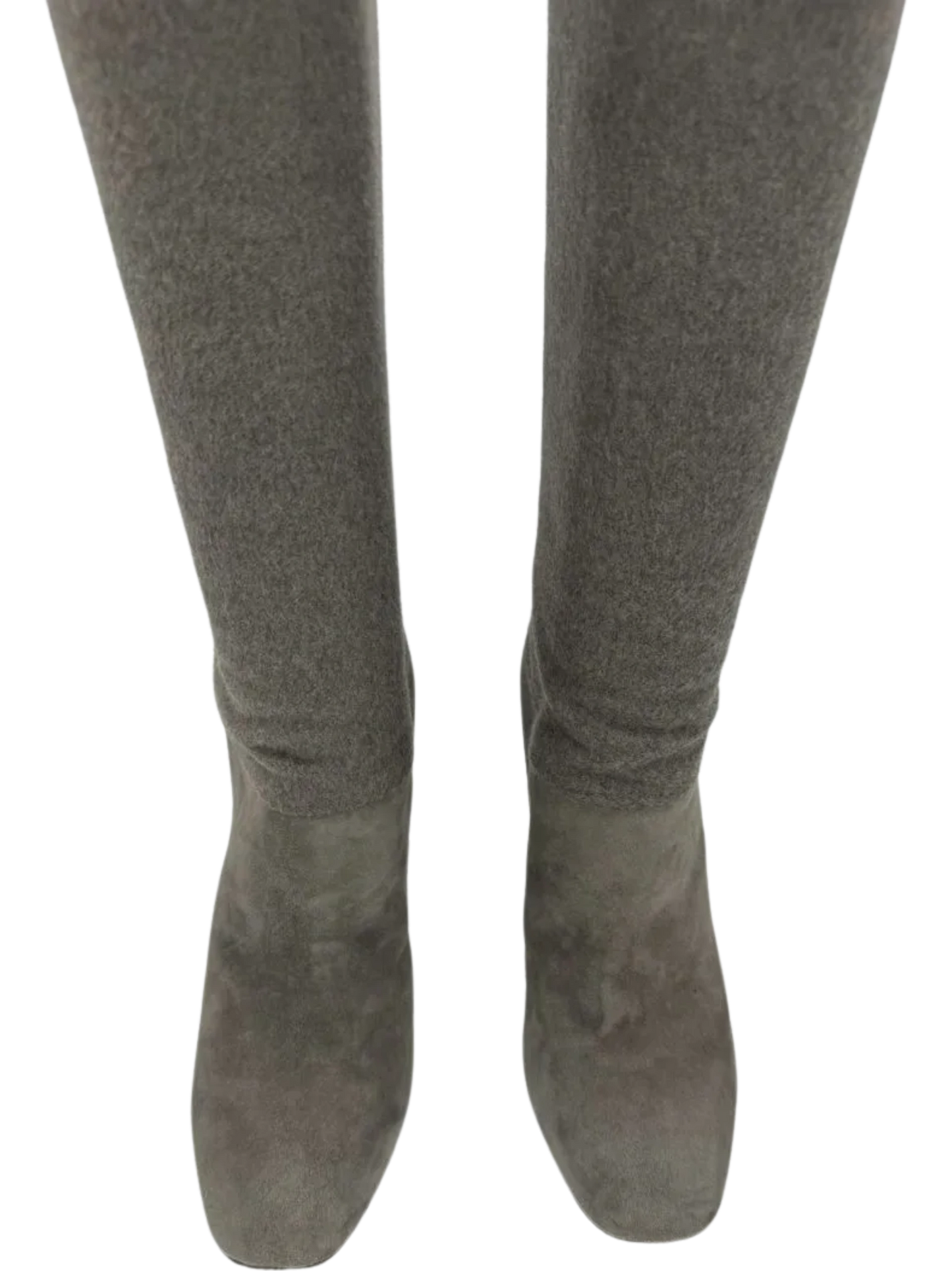 Loro Piana Grey Cashmere/Suede Knee-High Boots