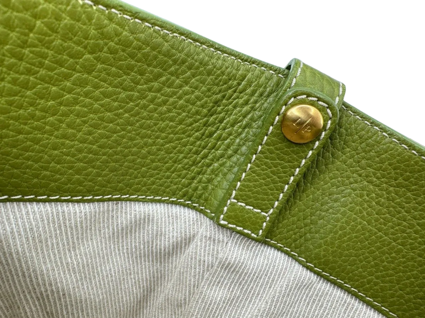 Loro Piana Sage Leather Globe Tote Bag