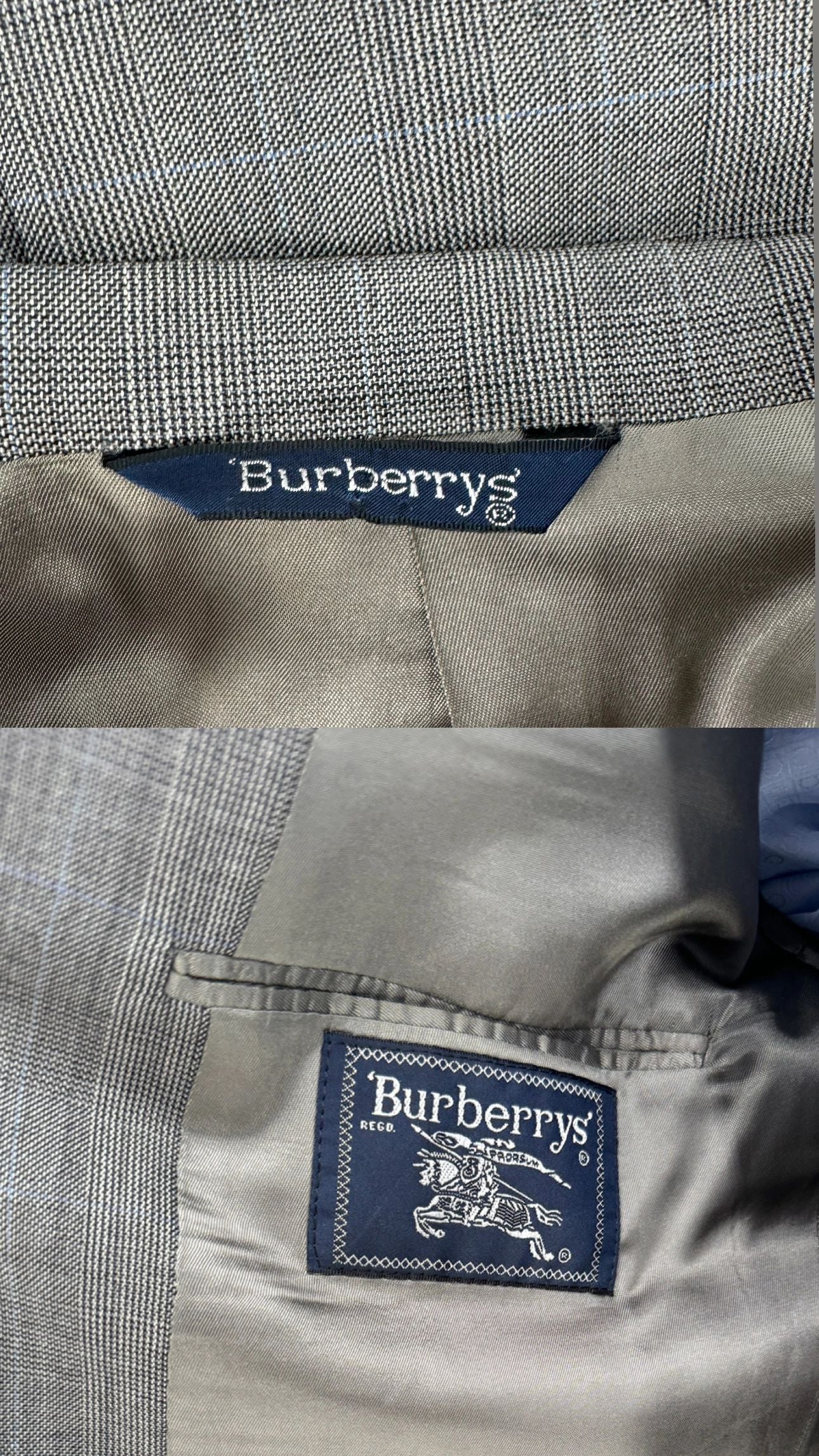 Vintage Burberry Suit - Pale Blue Stripe