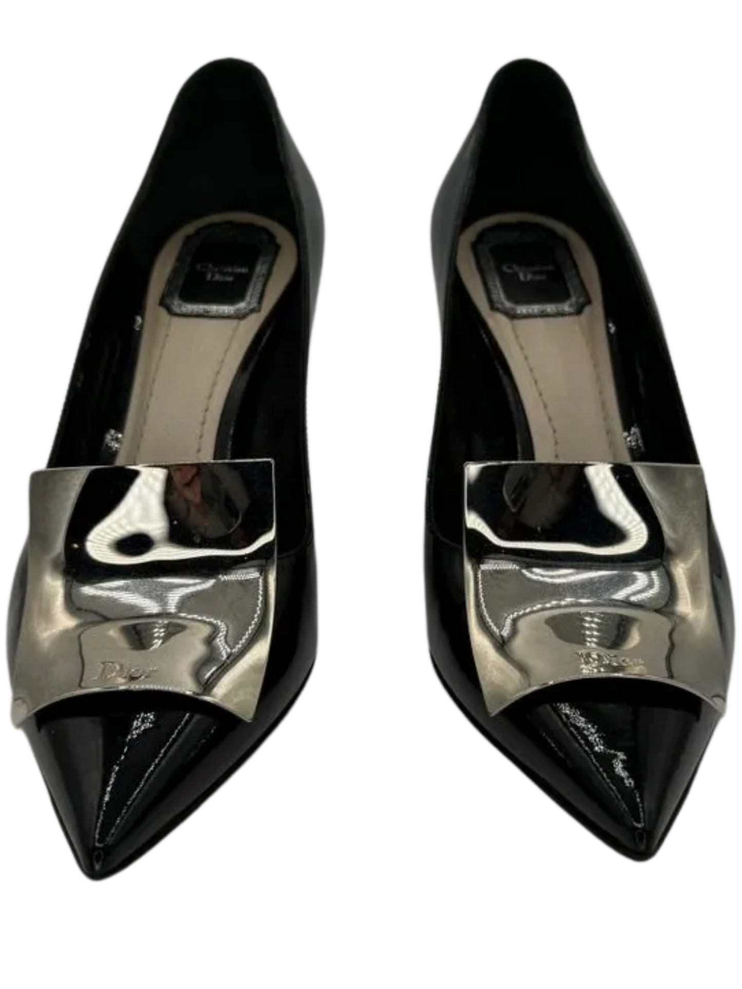 Christian Dior Black Patent Leather "Instinct" Pointed Toe Pumps