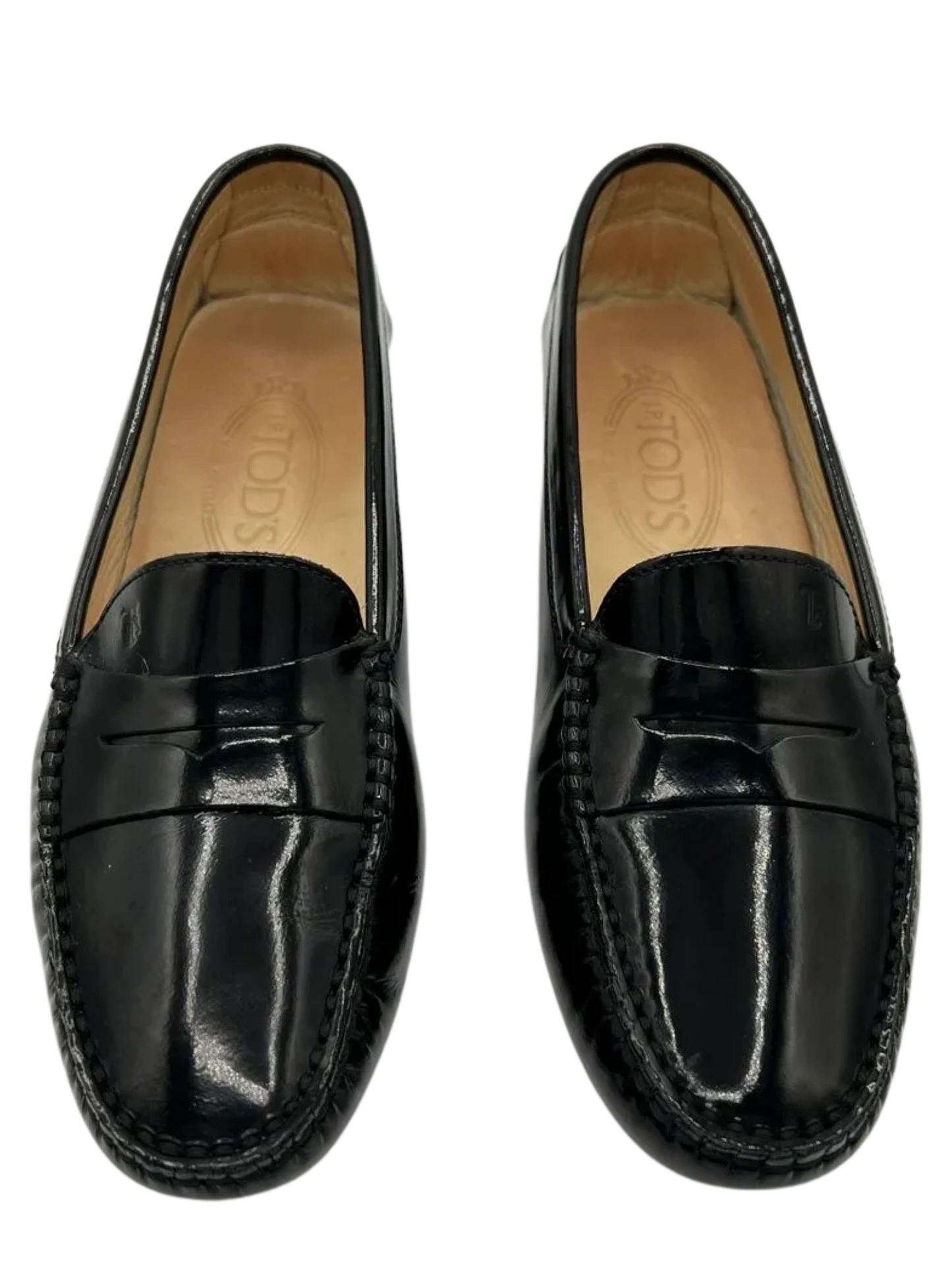 TODS Gommino Black Patent Leather Driving Loafers