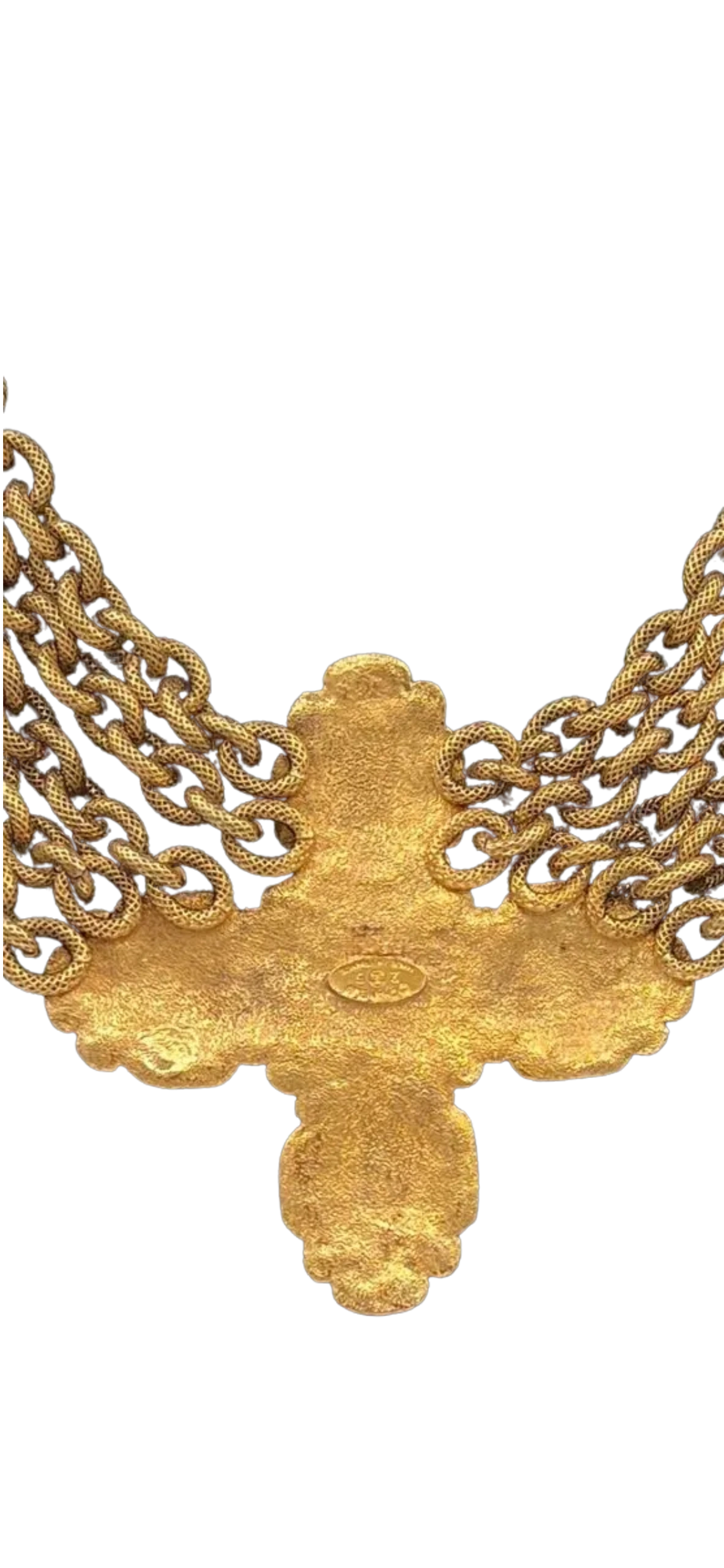 **SUPER RARE**CHANEL VINTAGE GRIPOIX GOLD BYZANTINE NECKLACE