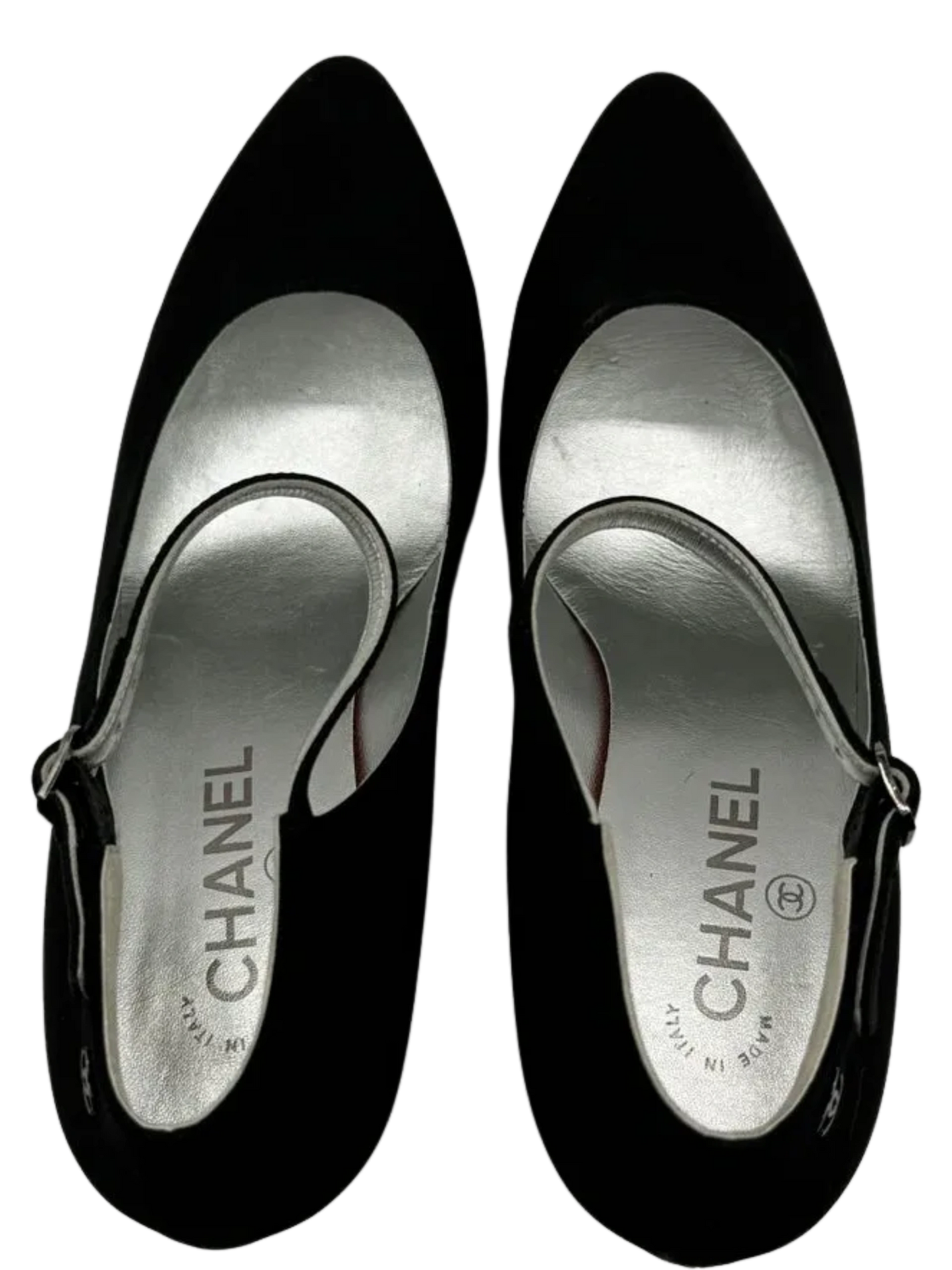 Chanel Crepe Satin Mary Jane Pumps Size 39.5