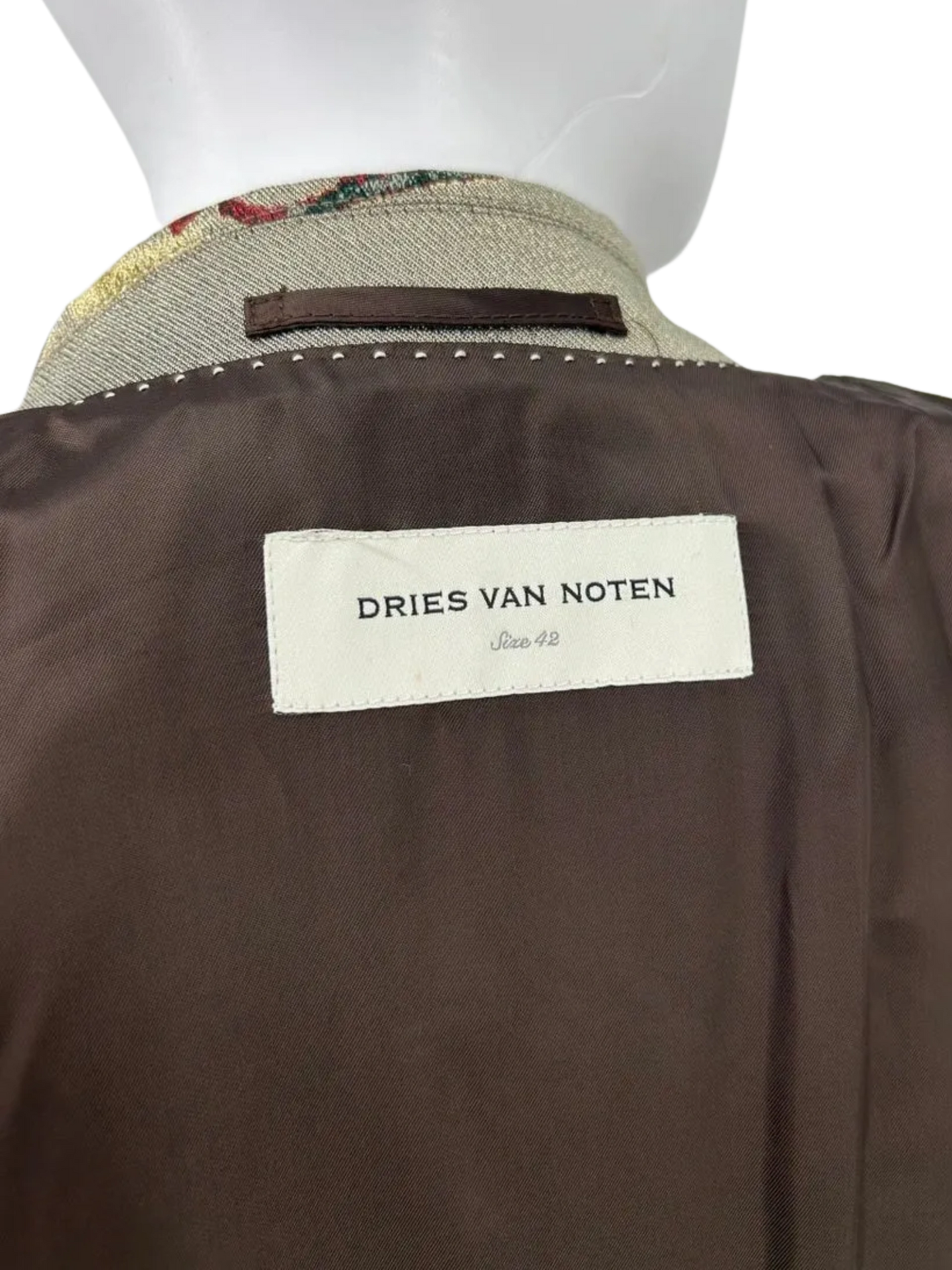 Dries Van Noten Olive Metallic Roses Duster/Jacket/Evening Coat Size 42