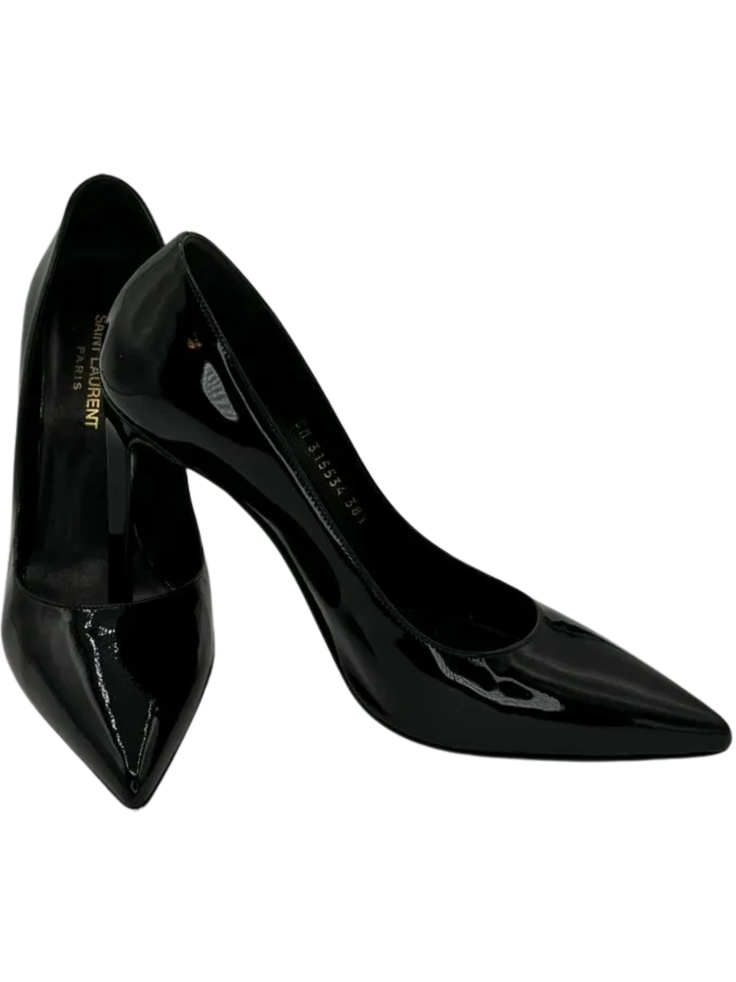 Saint Laurent Black Patent Leather Pointed Toe Pumps