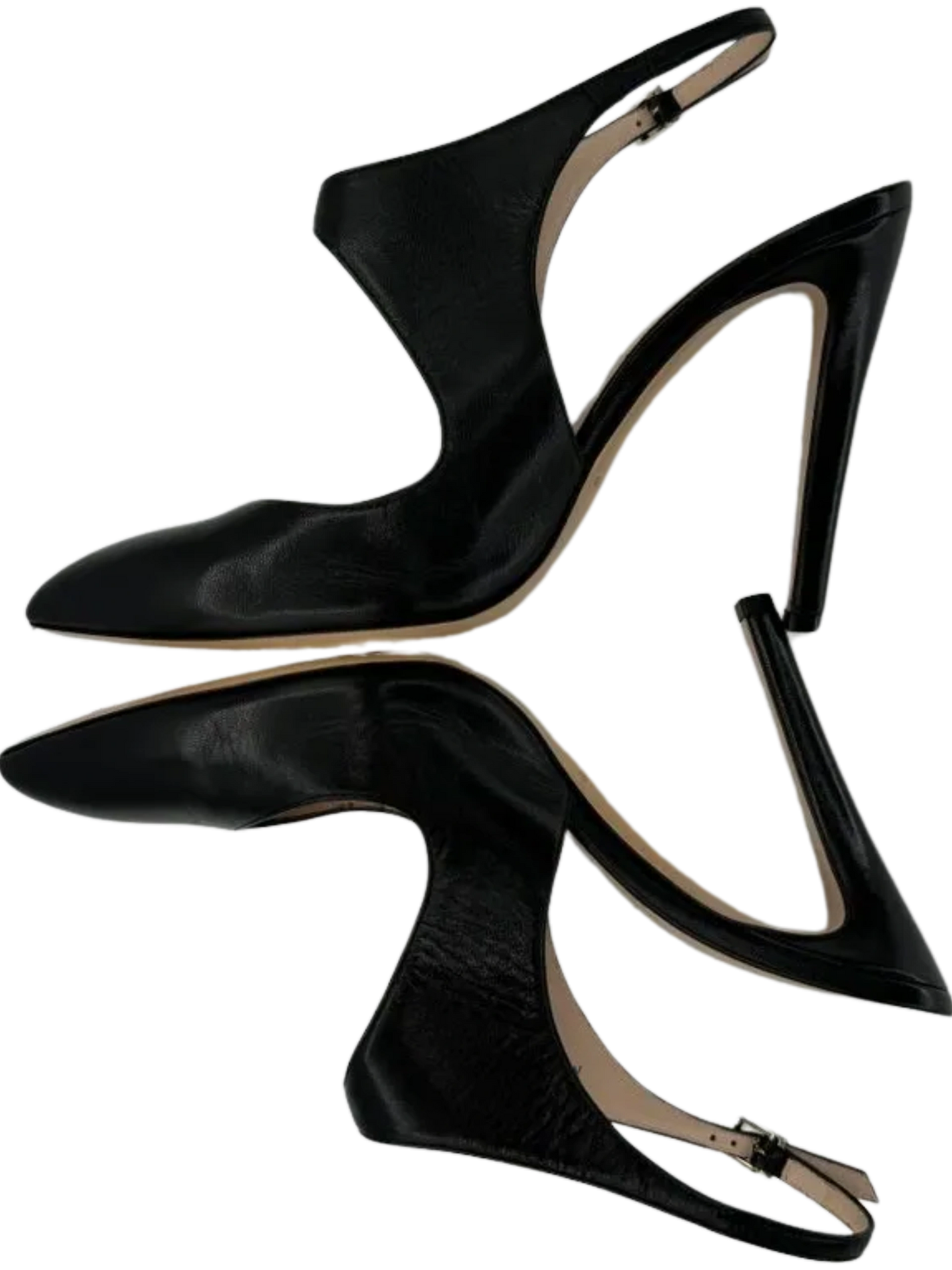 Giorgio Armani Black Leather Slingbacks