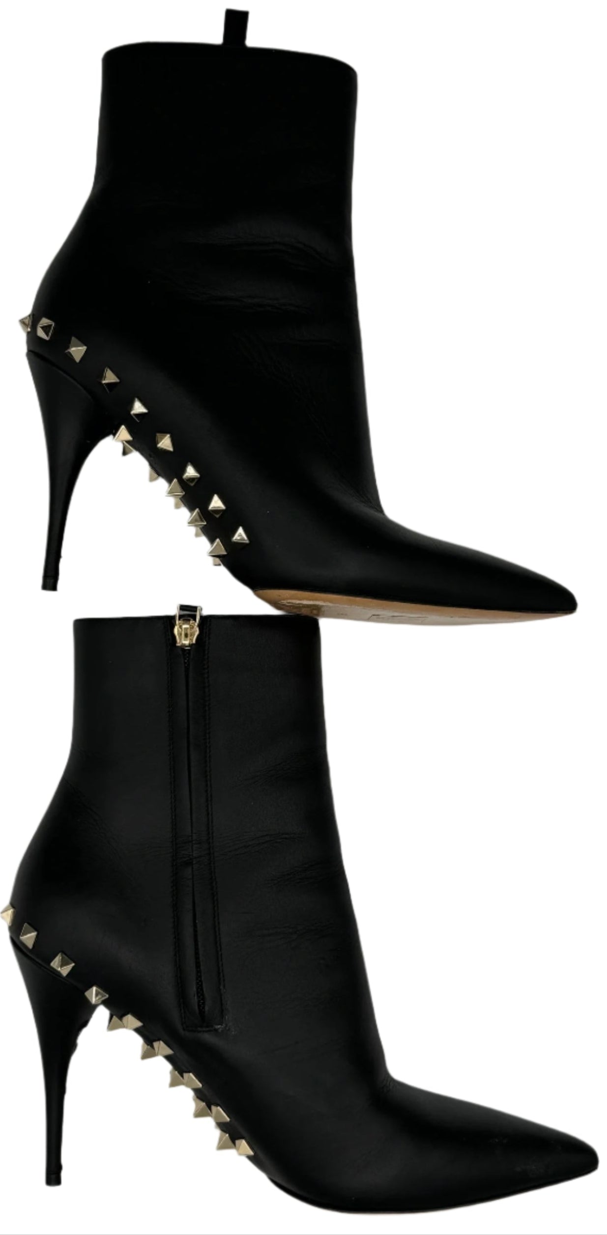 Valentino Garavani Rockstud Ankle Booties in Black Leather - Size 39