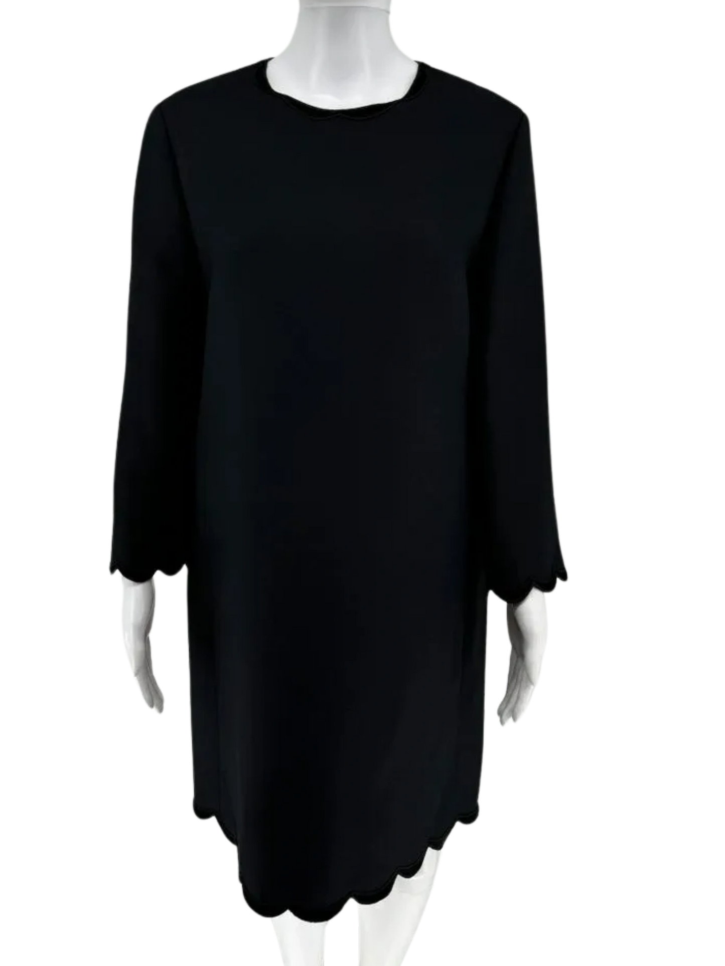 Christian Dior Black Long Sleeve Shift Mini Dress. Size 44/12 US