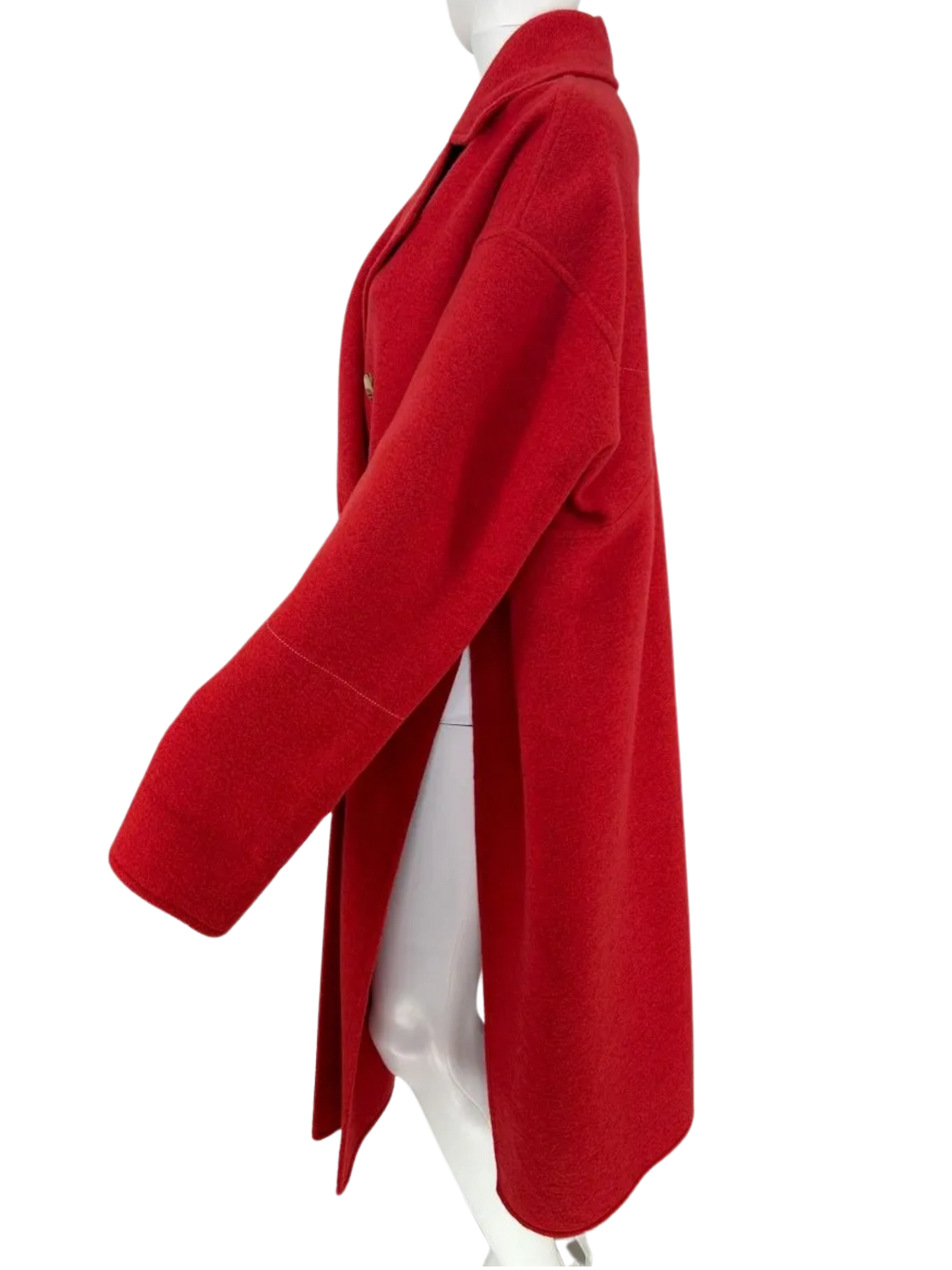 Celine Red double-faced Cashmere Oversized Peacoat. Size: 38/6