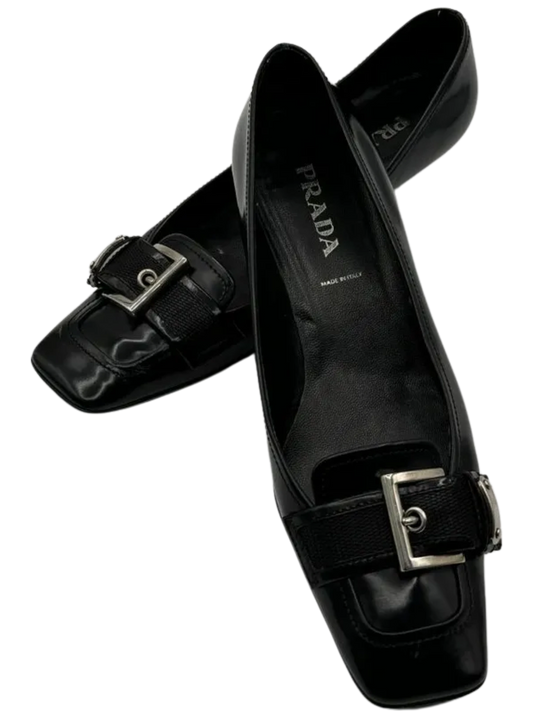 Prada Buckle Kitten Heels