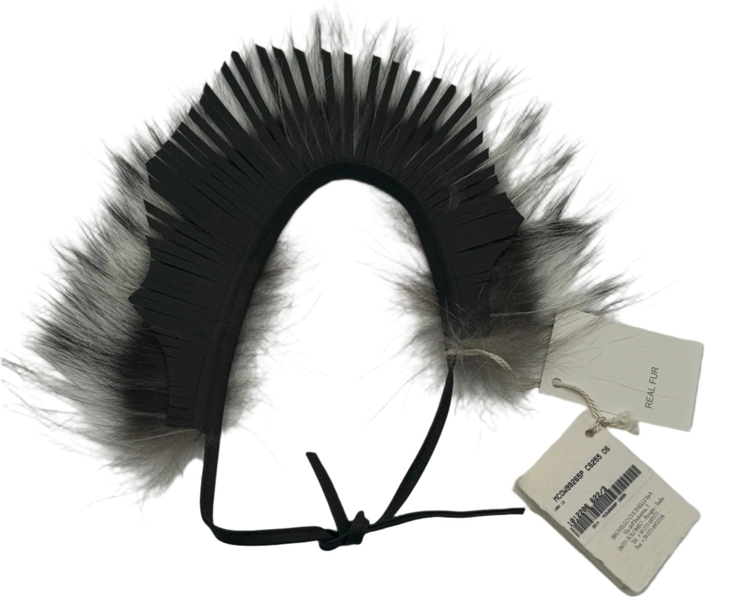 Brunello Cucinelli Fox Fur & Leather Necklace