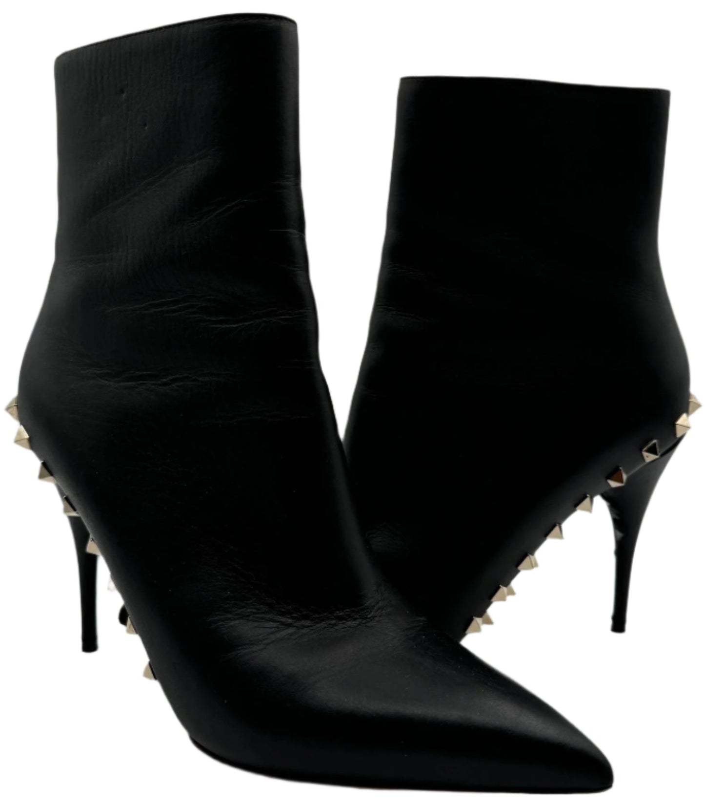 Valentino Garavani Rockstud Ankle Booties in Black Leather - Size 39