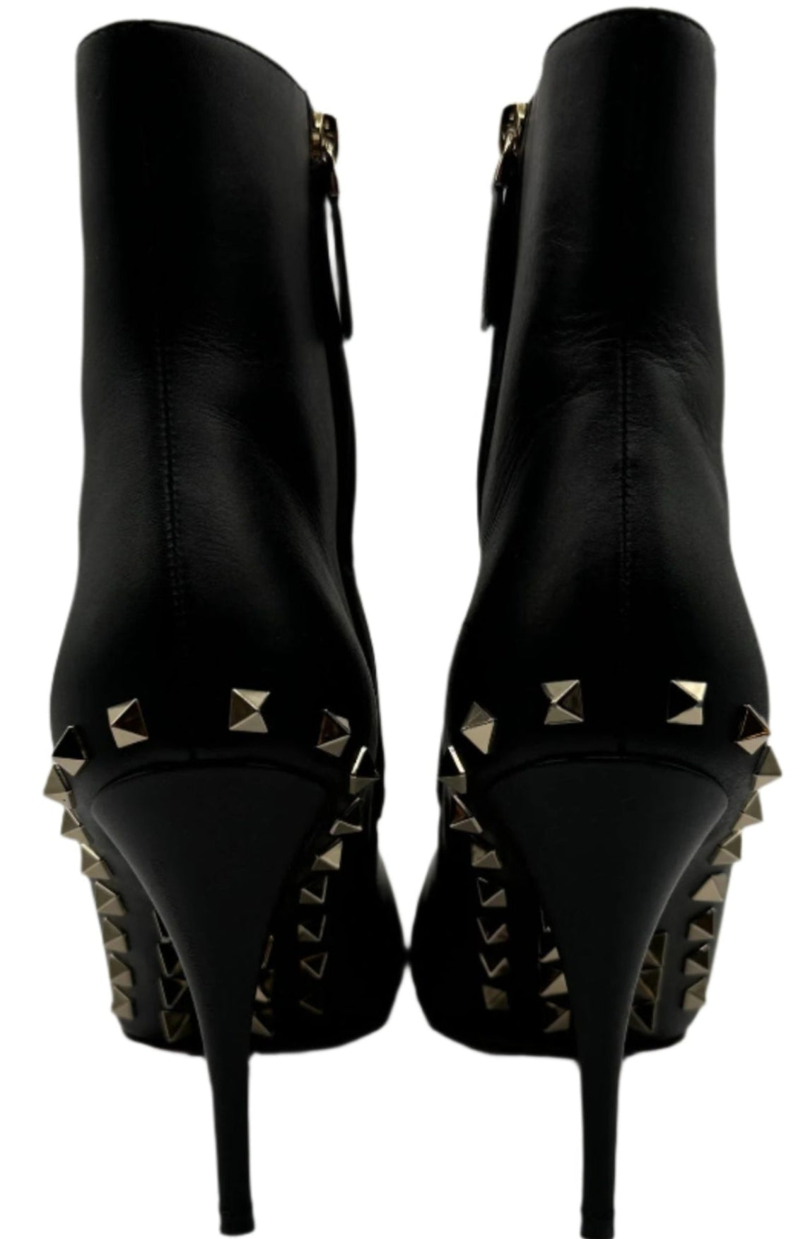 Valentino Garavani Rockstud Ankle Booties in Black Leather - Size 39