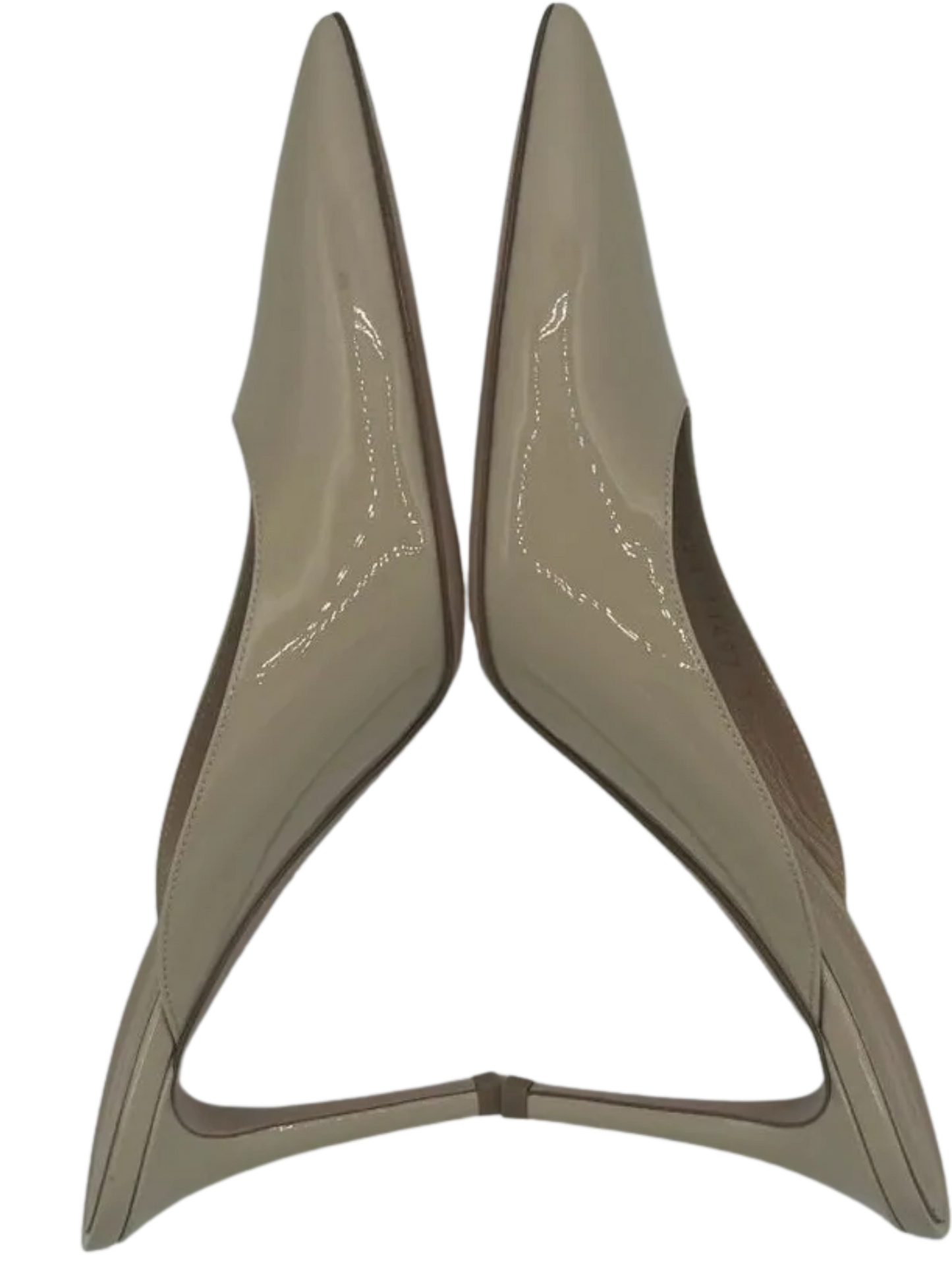 Gianvito Rossi Cream Patent Leather Paige Mules