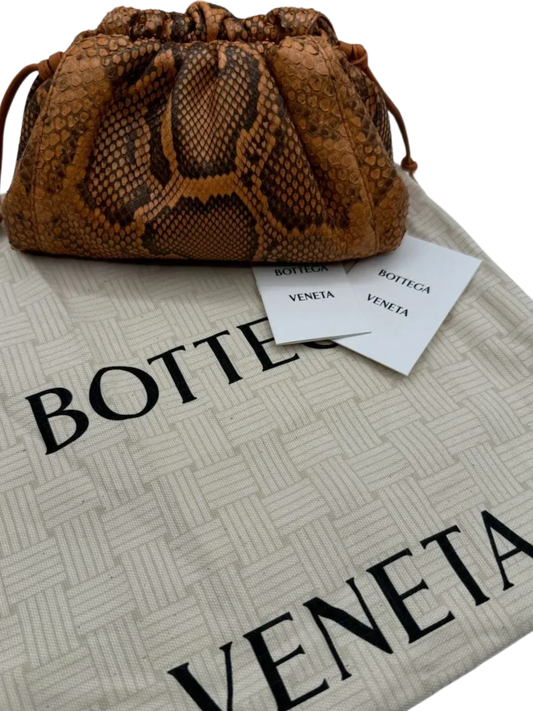 Bottega Veneta Clay Suntan Python Small Pouch Crossbody