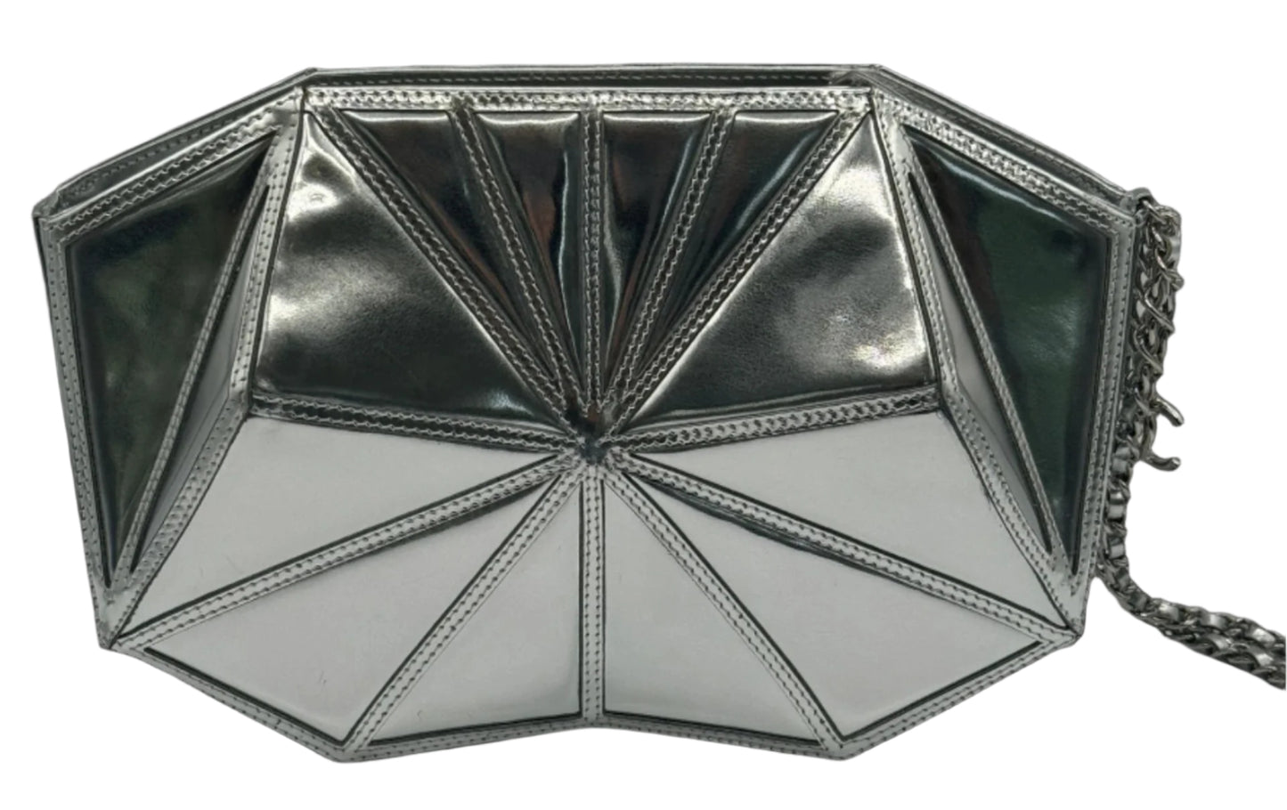 S/S 2012 Chanel Midnight Swim Silver Clutch in Patent Leather