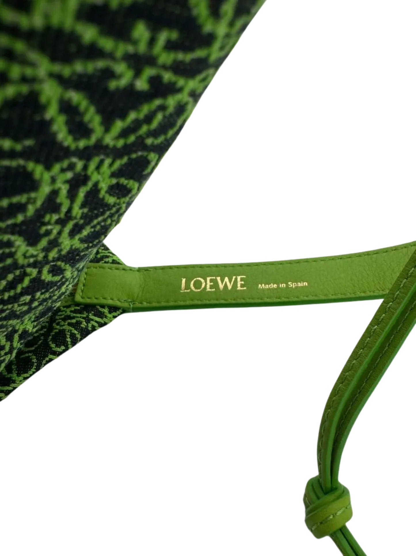 LOEWE Jacquard Anagram Calfskin Small Cubi Bag Apple Green