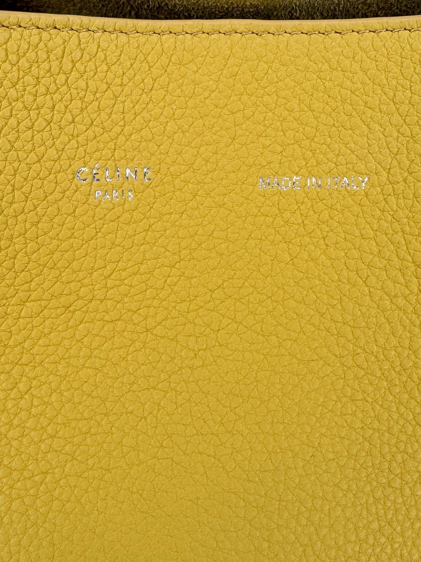 NWT Celine Cabas Phantom Tote in soft grained calk skin - Citron color