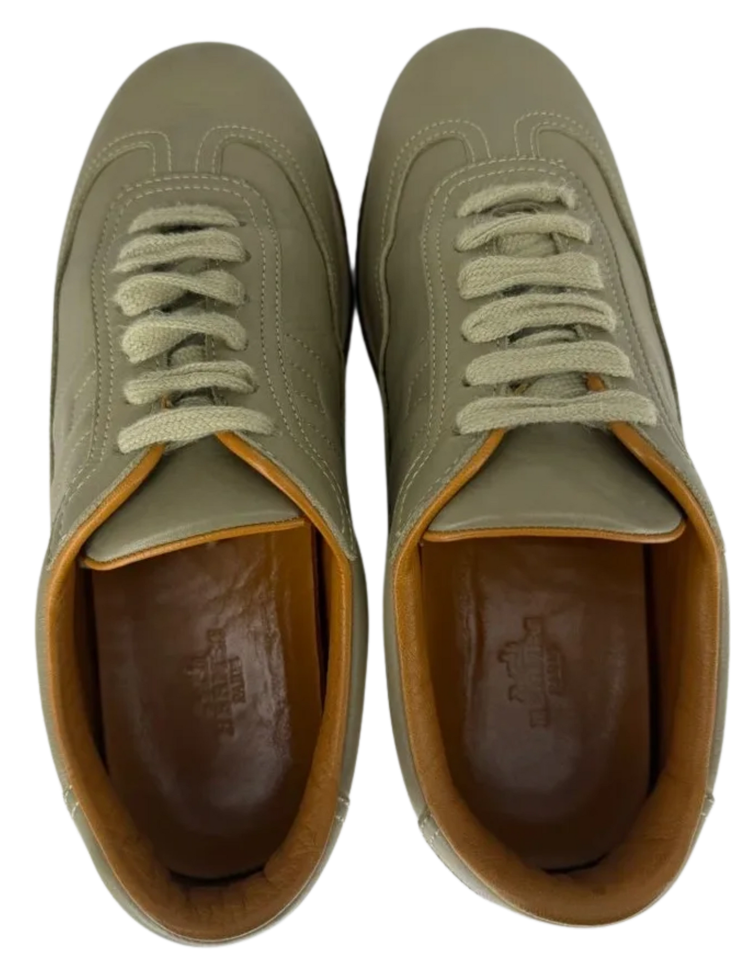 Tan Hermes "Quick" Sneakers