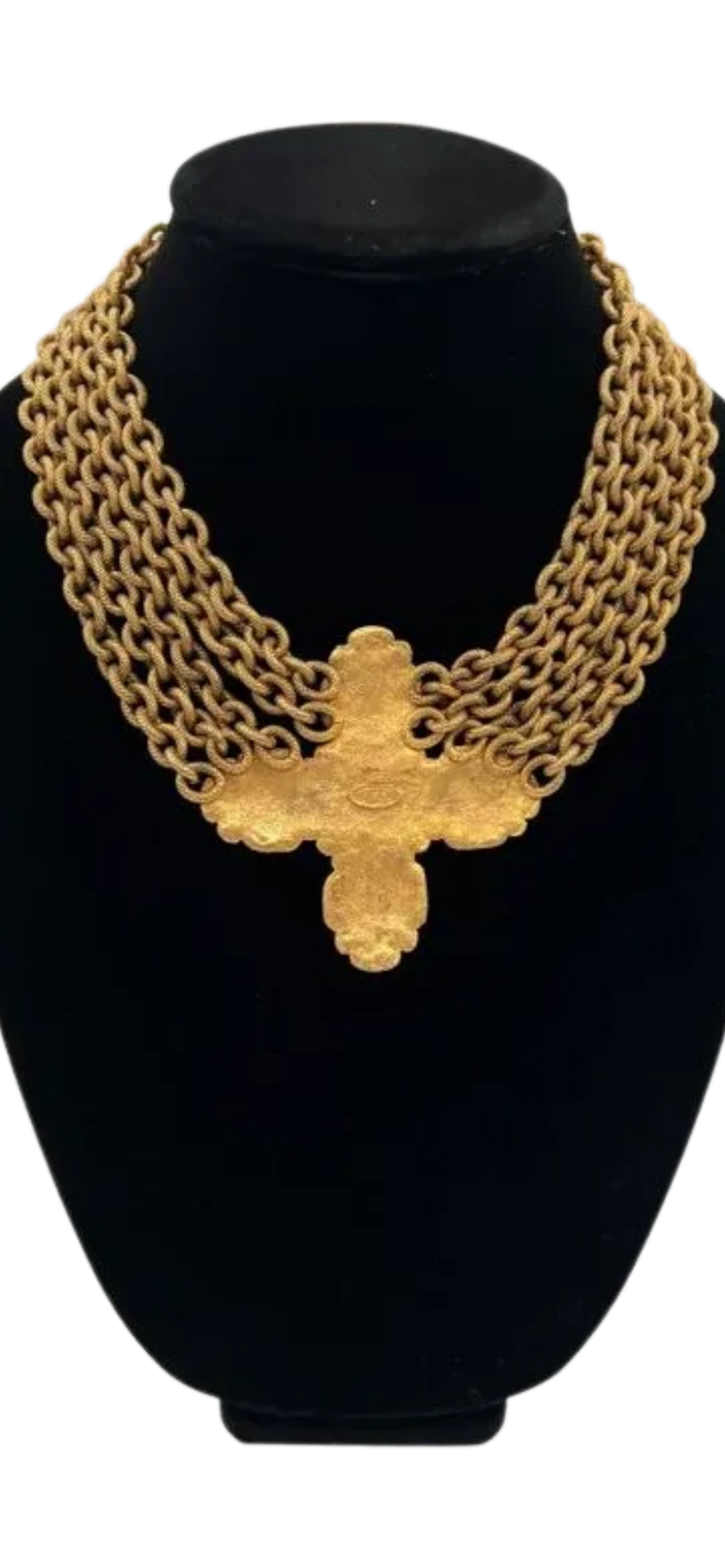 **SUPER RARE**CHANEL VINTAGE GRIPOIX GOLD BYZANTINE NECKLACE