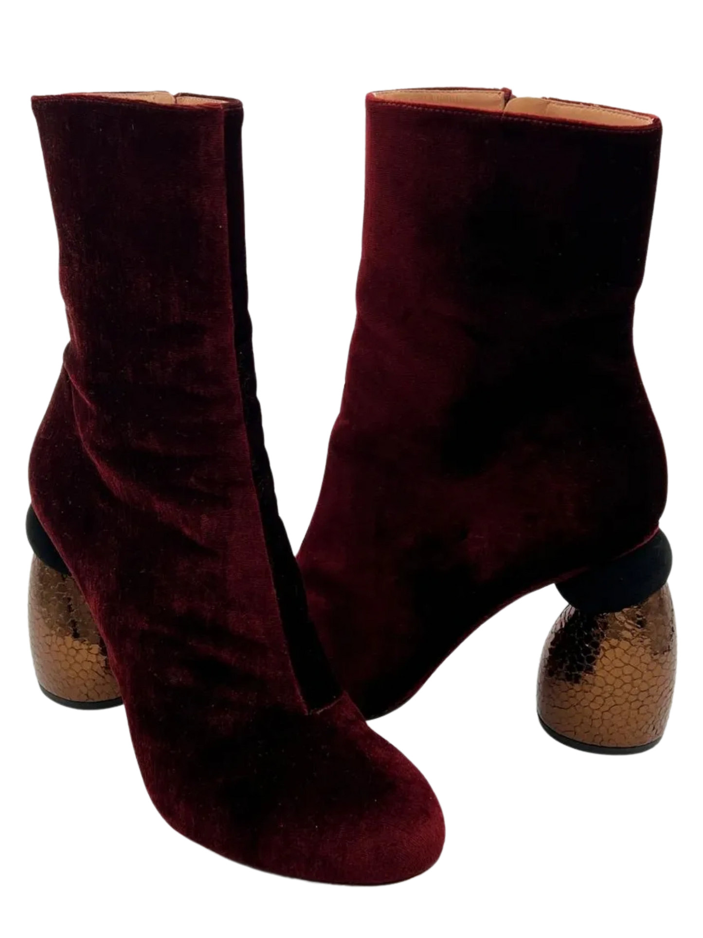 Dries Van Noten - Velvet Ankle Boots - Size 39