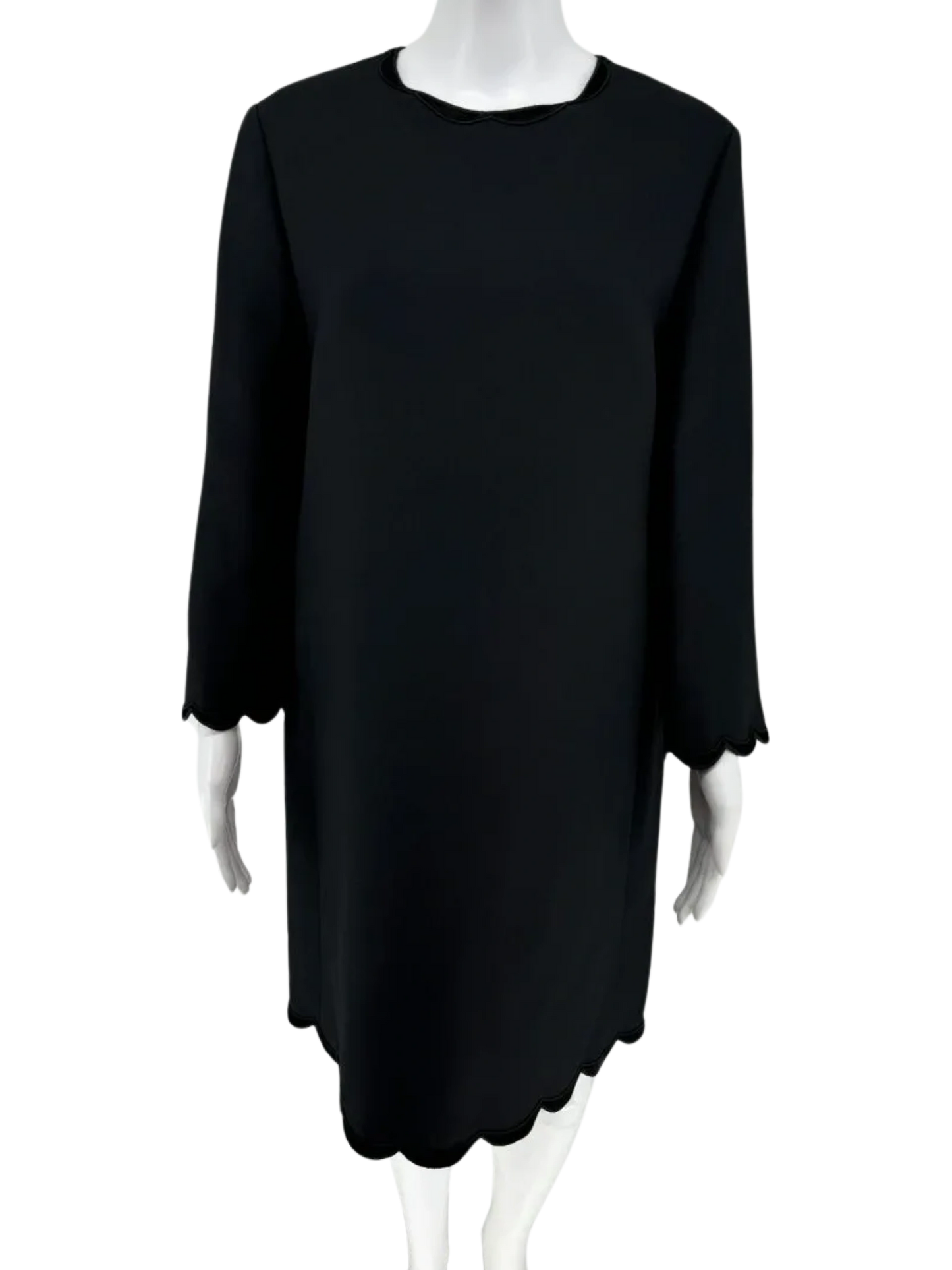 Christian Dior Black Long Sleeve Shift Mini Dress. Size 44/12 US