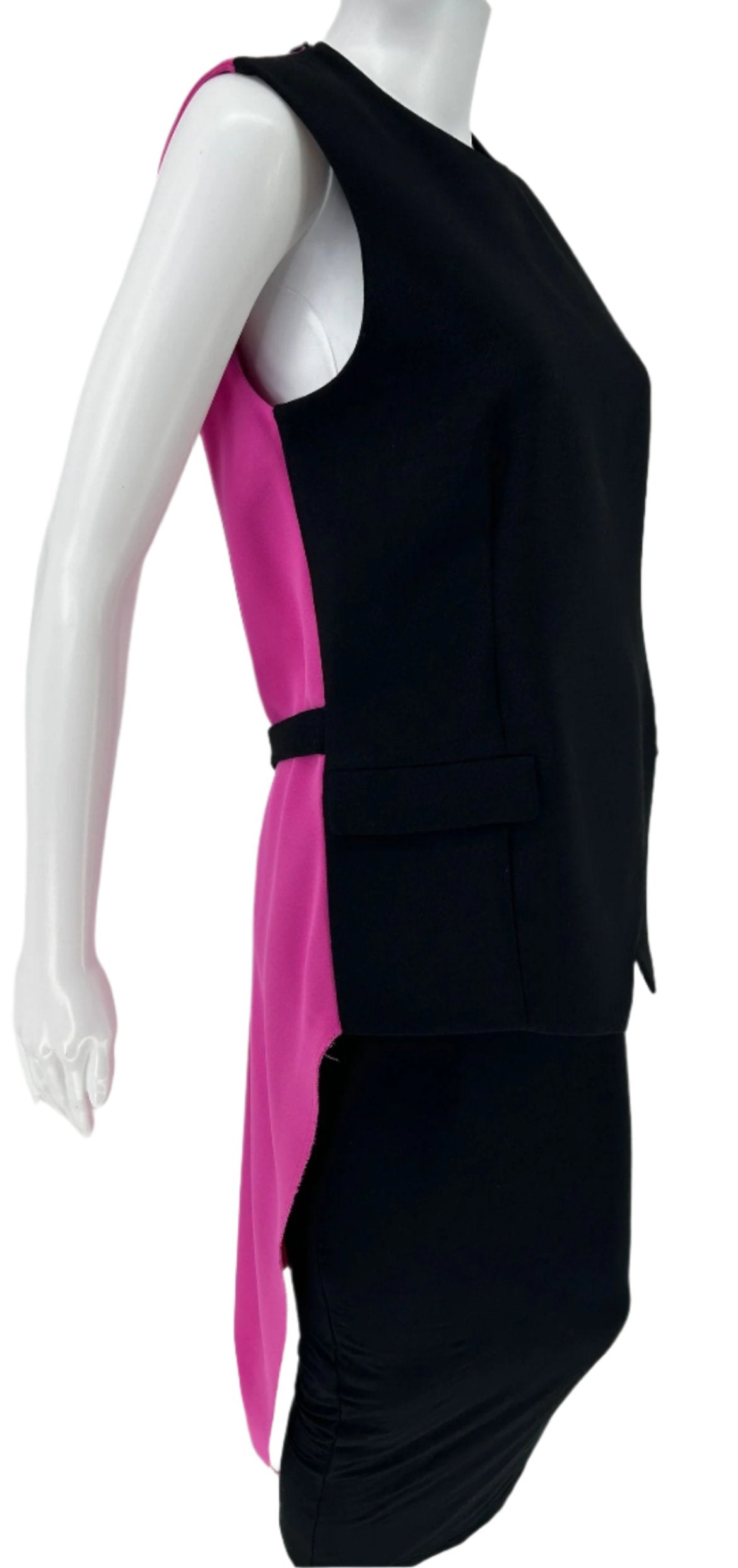 Balenciaga Hot Pink and Black A Symmetrical Top