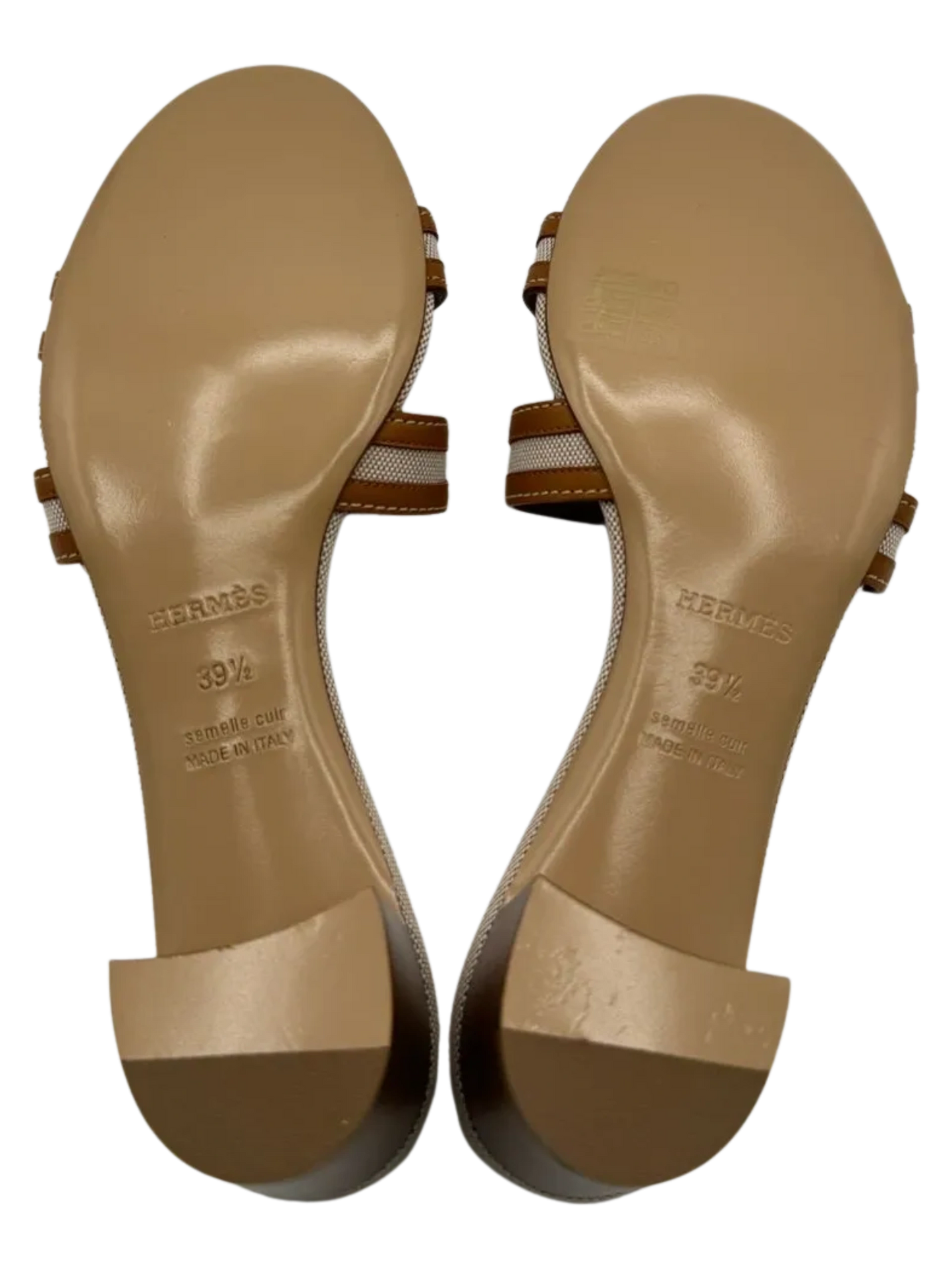 Calfskin Canvas Oasis Sandals Noisette Beige Dore