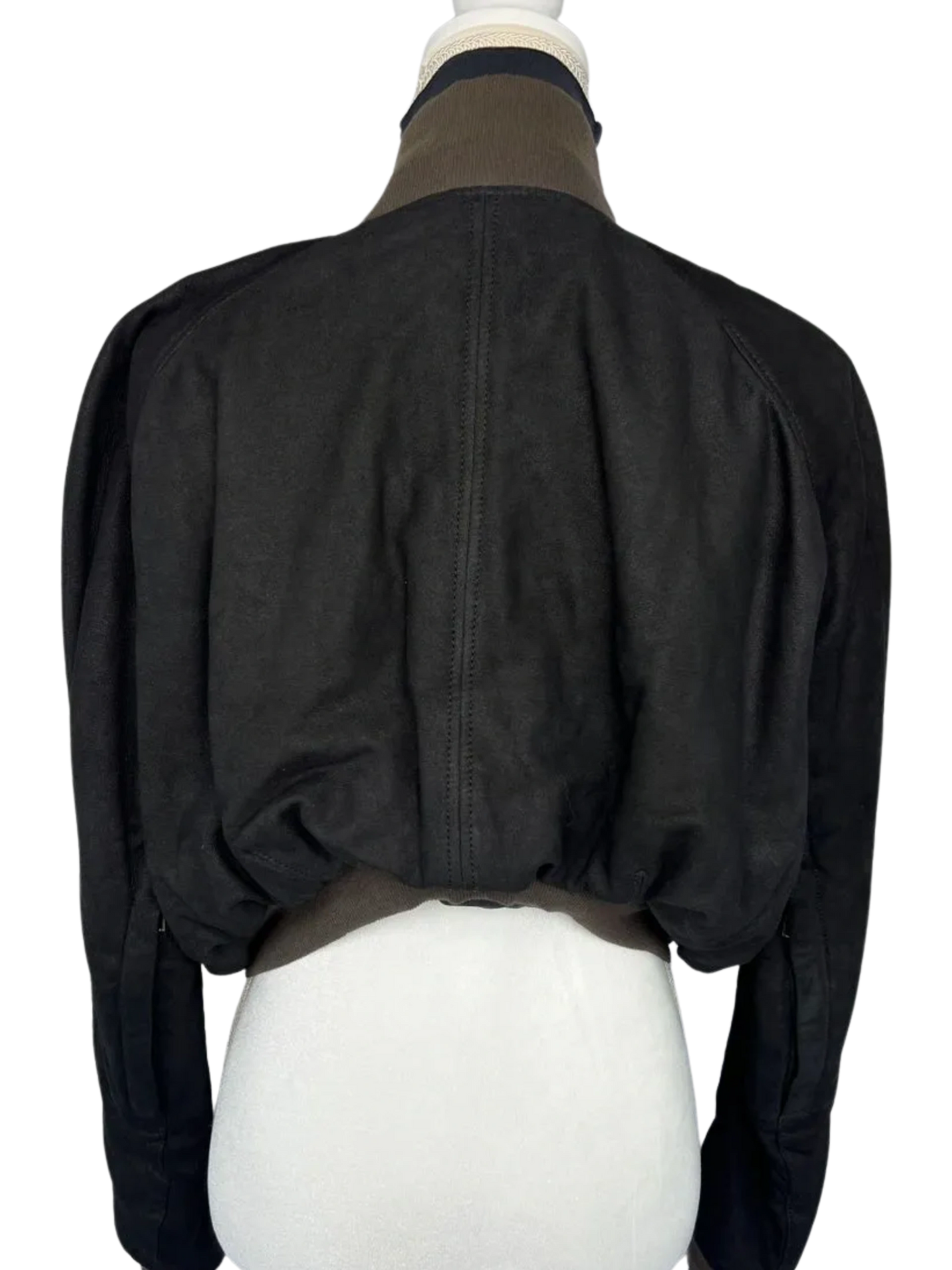 Haider Ackermann Crop Leather Bomber Jacket