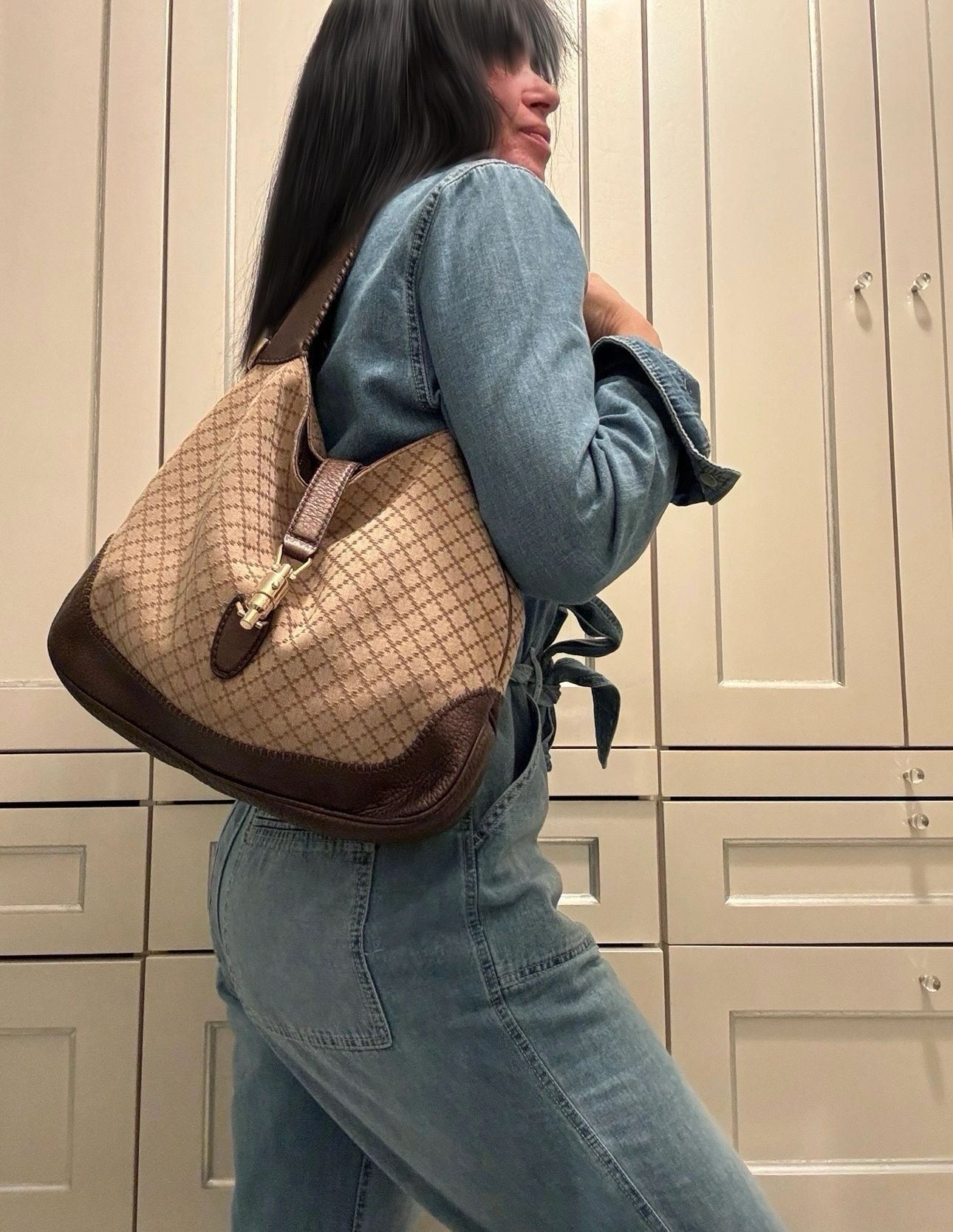 Gucci Jackie Bag in Brown Diamante