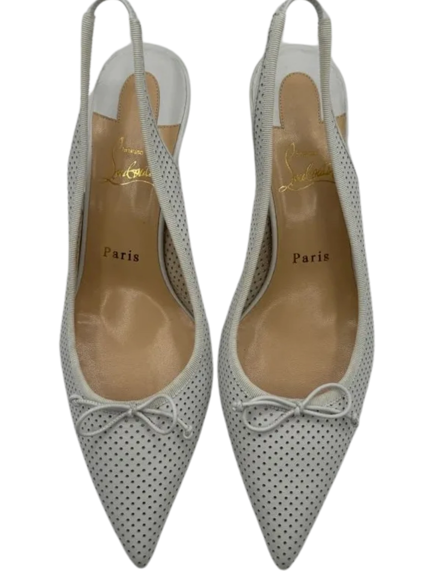 *NEW* Christian Louboutin HALL SLING PUMP Perforated Leather Heels