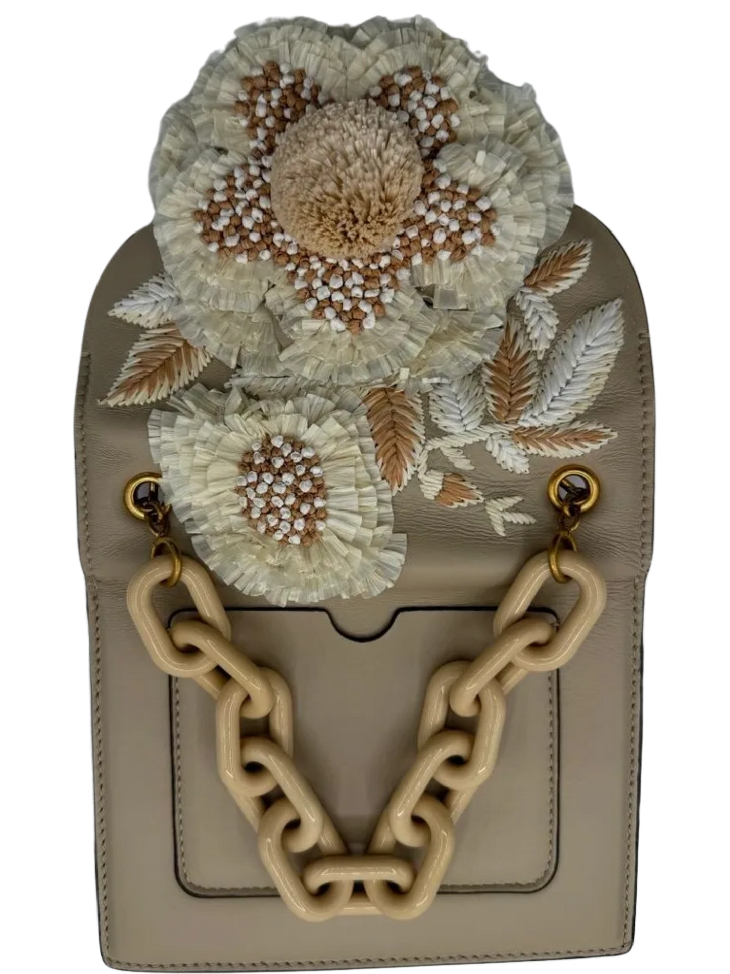 Oscar De La Renta - Mini TRO Nappa Raffia Embroidered Bag