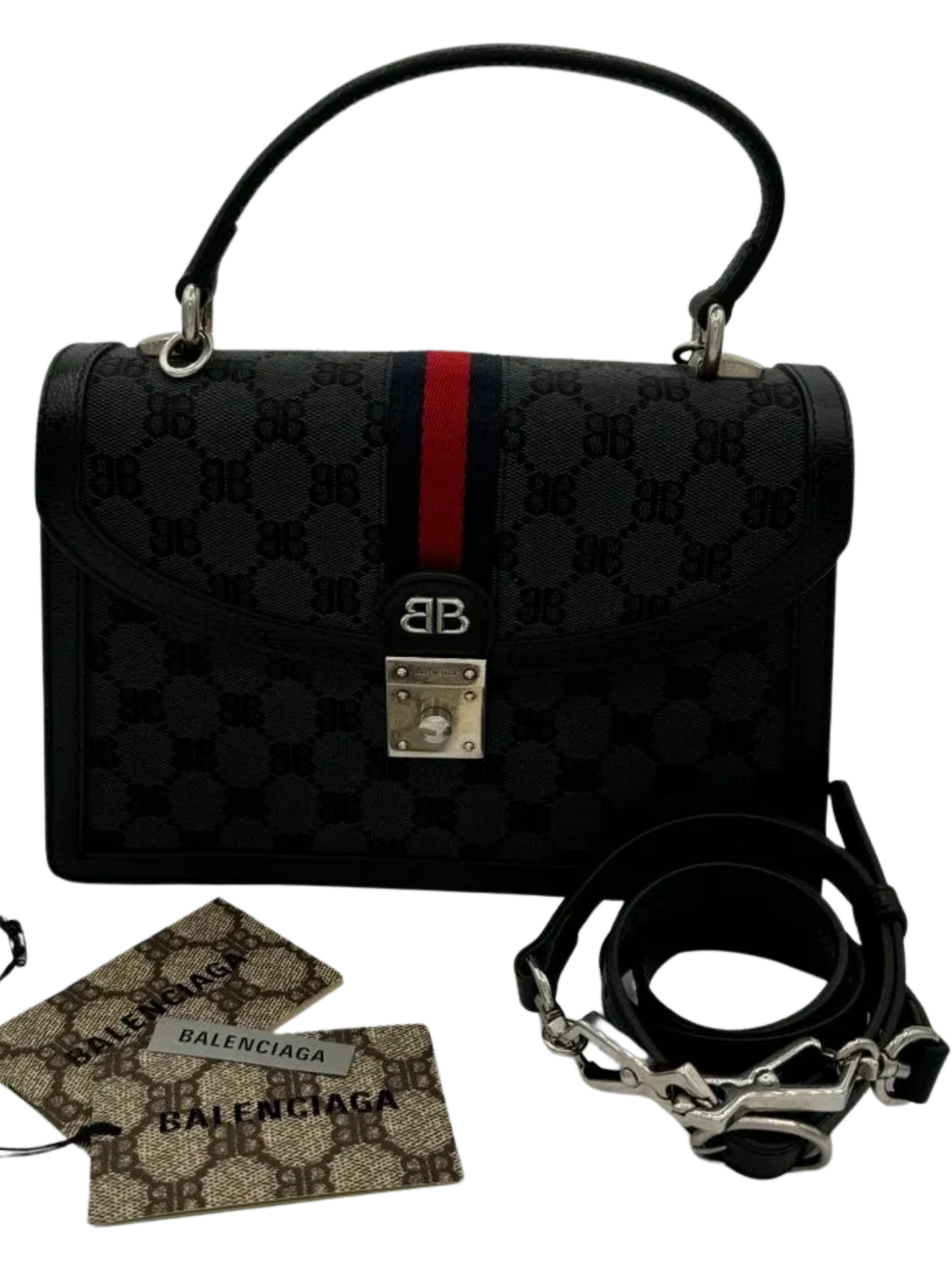 Gucci X BALENCIAGA BB Supreme Monogram Top Handle Bag