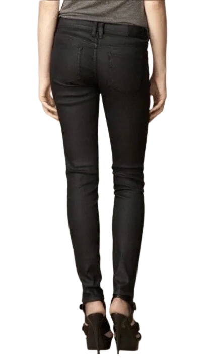 Burberry Wax Coated Skinny Low Rise