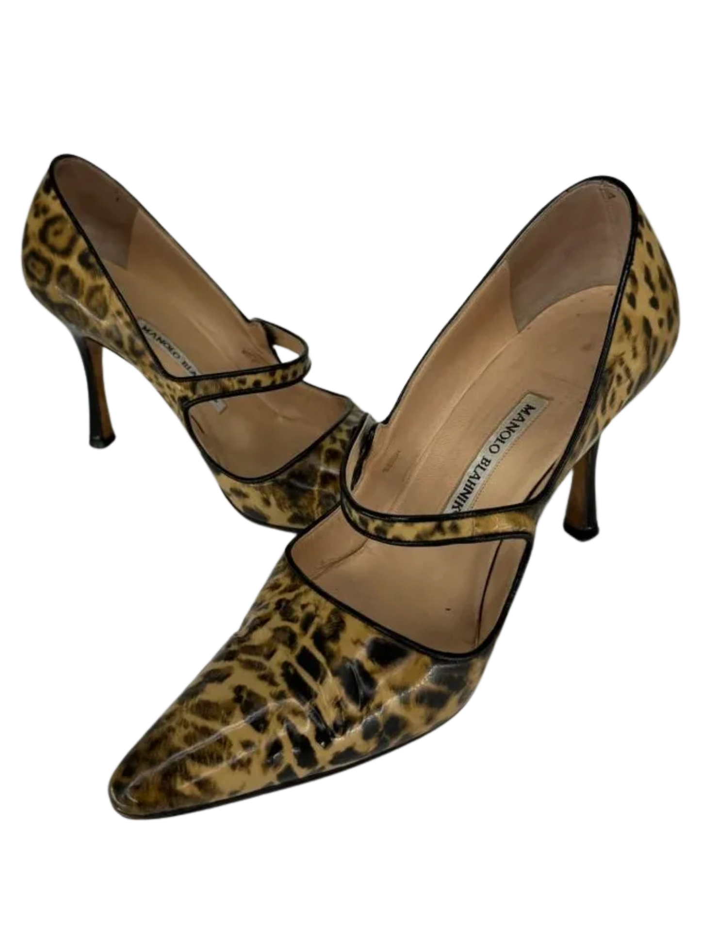 Manolo Blahnik Leopard Mary Janes