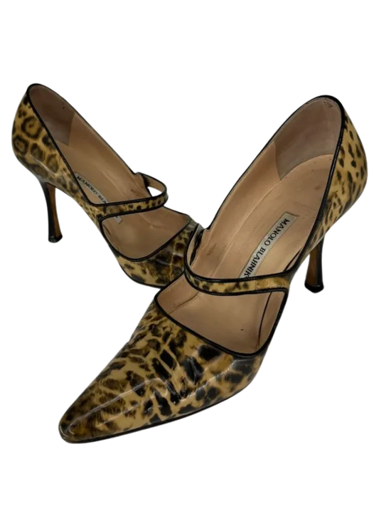 Manolo Blahnik Leopard Mary Janes