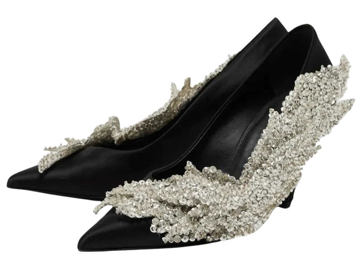 *NEW* BALENCIAGA Sequin-embellished satin pumps