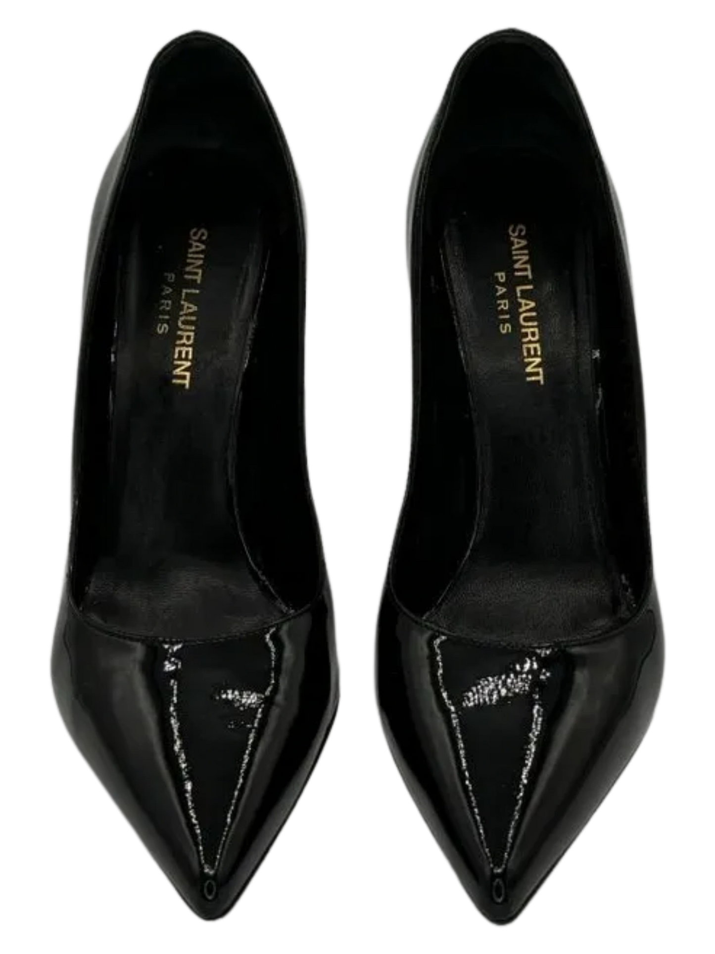 Saint Laurent Black Patent Leather Pointed Toe Pumps